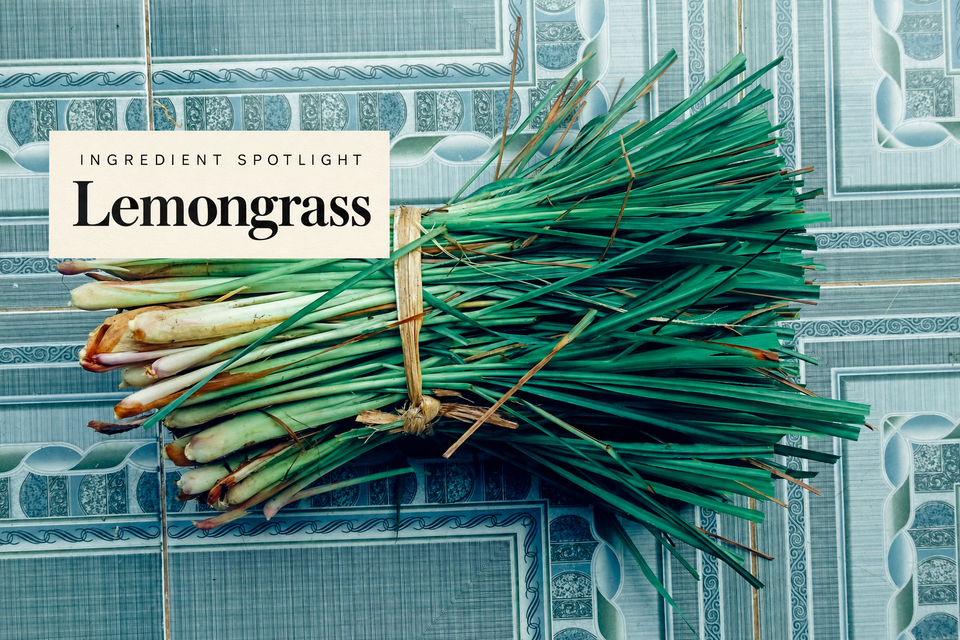 Real photograph of lemongrass with a Ingredient Spotlight label.