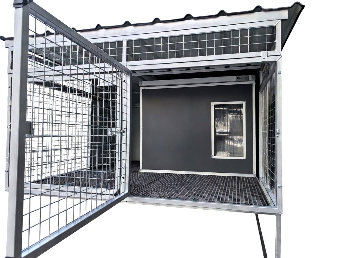 Raised Kennel and Insulated Dog House Bundle - for Large Breeds