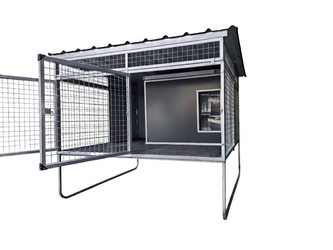 Raised Kennel and Insulated Dog House Bundle - for Large Breeds