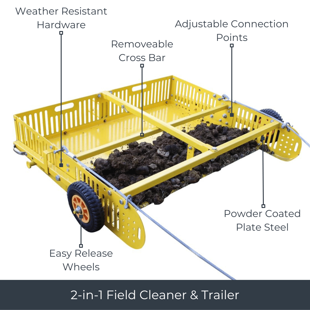 Scoop'N'Tow Manure Scooper / Paddock Field Cleaner + Trailer