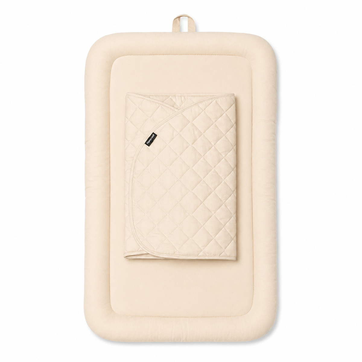 Beige Pawbella Essential Pet Stroller plush cushion set with padded base and magnetic cover